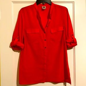 Anne Klein Coral Button Down, Medium